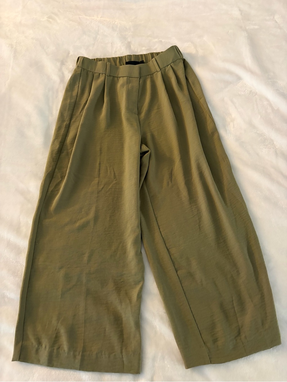Rafaella Olive Wide-Leg Pull-On Pants